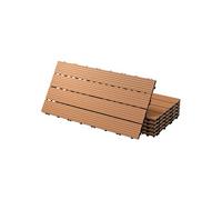 ECD Germany Dalle terrasse WPC 60x30 cm – 6 pcs/m² – Marron clair, aspect bois, clic & drainage