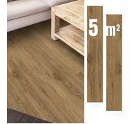 Dalles vinyle adhésives 5 m2 Marron Foncé, 36 lames effet parquet bois, revêtement sol imperméable pour cuisine, salon et salle