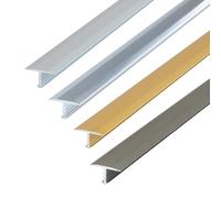 Dalsys 200cm Profilé en T 18mm Aluminium Anodisé Argent Chromé Profil de Transition