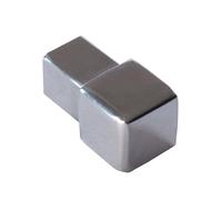 Dalsys embout de finition pour profilé carrelage 10 mm carré acier inox poli - capuchon d'extrémité pour profilé d'angle rail carrelage - accessoire
