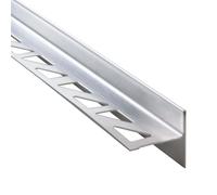 Dalsys Profil de pente douche 200 cm, droite, argenté - profil 12,5 mm en acier inoxydable, profil carrelage inox, baguette en forme de cale pour douche à l’italienne