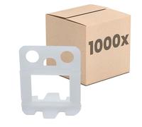 Dalsys Système nivellement carrelage, 1000 languettes 3mm Blanc plastique | Aide à la pose pour sols carrelés, outil de carreleur pour des joints uniformes et une hauteur de sol uniforme
