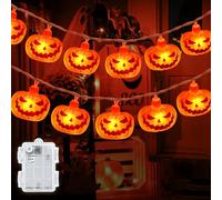 Dalugo Guirlande Lumineuse d'Halloween Extérieur, 3M 20LED Citrouille de Fées Lumières Avec Minuterie 6h, IP65 Étanche Pour Fêtes de la Veille et Thème d'Halloween