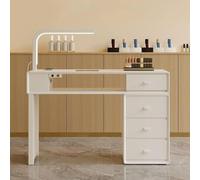 Dalumian Table de manucure Portable avec 4 tiroirs | Poste de travail esthétique pour les ongles avec récupérateur de poussière, idéal pour un salon, la maison(80cm)