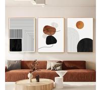 DAMAIART Toile imprimée en noir et blanc, style géométrique abstrait, affiches décoratives murales, décoration nordique pour chambre (40 x 50 cm x 3 / sans cadre)