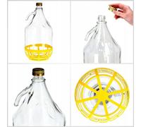 Dame-Jeanne Ballon de fermentation - Bouteille de fermentation - Lot de 6 - 5 l par bouteille - Avec panier - Avec bouchon - Conforme FCM