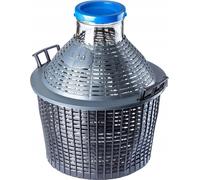 Dame-jeanne - Bonbonne - 10 l - Avec bouchon à vis - Dans un panier - Pour la fabrication du vin