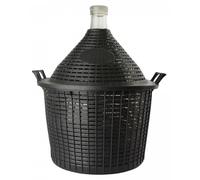 Dame-jeanne, Bonbonne en verre avec panier 20L - goulot normal + bouchon en plastique