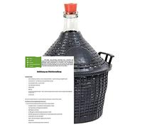 Dame-jeanne en verre pour vin avec corbeille en plastique et bouchon en caoutchouc 15 l