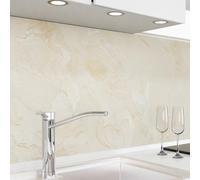 danario Crédence Adhésive pour Cuisine I Panneau mural décoratif autocollant | Protège mur cuisine | Décoration aspect mat | 0,40 mm | Beige marbré - 60 cm x 280 cm