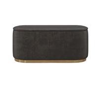 Dancan Pouf-coffre ovale avec rangement - Gris