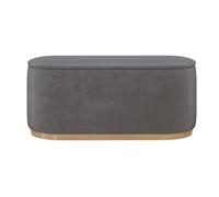 Dancan Pouf-coffre ovale - Gris clair