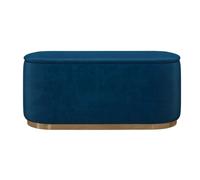 Dancan Pouf-coffre ovale Scarlett - Bleu marine