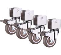 Dance Angel 4 X roulettes en caoutchouc avec douille en U et freins roulettes universelles pivotantes, 1 pouce, 1,5 pouce, 2 pouces(U 1inch)