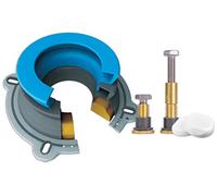 Danco 10879 Kit d'installation de toilettes tout-en-un avec anneau de cire d'étanchéité parfait et boulons zéro coupe, bleu et gris, 1 pièce