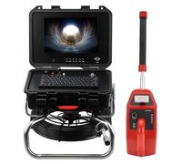 Danculpe Caméra de vidange 50 m et 512 Hz, auto-nivelant, câble de 7 mm, caméra d'inspection d'égout HD de 25,4 cm avec vidéo et voix, compteur de distance, endoscope industriel IP68 avec 12 lumières