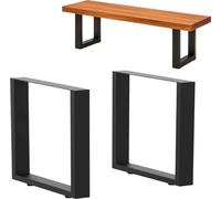 DanDiBo 2x Piètement de banc Métal Noir 43 x 40 cm Pieds de banc 96663 Patins de banc Table basse Pieds de table Piètement de table