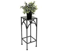 DanDiBo 96132 S Tabouret à fleurs carré en métal Noir 50 cm