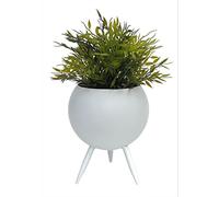 DanDiBo 96259 Tabouret de fleurs en métal avec pot Blanc 27-19 cm Support pour plantes moderne (23 cm)