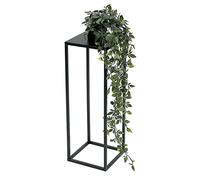 DanDiBo 96315 Tabouret à fleurs carré en métal noir - 50 à 70 cm - Table d'appoint - Colonne de fleurs moderne - 50 cm