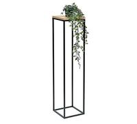 DanDiBo 96353 Tabouret à fleurs carré en métal et bois Noir 100 cm