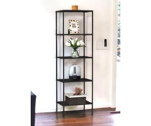 DanDiBo 96472 Étagère de rangement étroite en métal avec 5 niveaux, Meuble Noir 170 x 50 x 35 cm