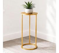 DanDiBo 96510M Support de fleurs rond en métal doré 60 cm Tabouret à fleurs Table d'appoint Colonne de fleurs Tabouret moderne pour plantes (60 cm)