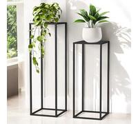 DanDiBo 96587 Lot de 2 supports pour plantes rectangulaires en métal noir