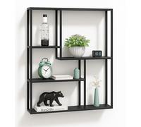 DanDiBo 96635 Étagère murale en métal noir 90 x 75 x 20 cm Étagère murale moderne