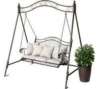 DanDiBo Balançoire hollywoodienne métal antique 2 sièges balançoire de jardin 082505 Balançoire jardin fer forgé