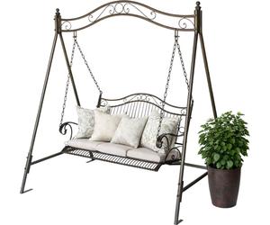 DanDiBo Balançoire hollywoodienne métal antique 2 sièges balançoire de jardin 082505 Balançoire jardin fer forgé