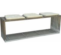 DanDiBo Banc de jardin Acier inoxydable Métal Résistant aux intempéries Massif 150 cm Banc Banc Jardin 96429 Banc de parc Banc à lamelles