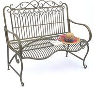 DanDiBo Banc de jardin Métal Résistant aux intempéries Patine Verte 110 cm 2 places Banc JC150014 Banc de parc en fer Jardin