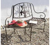 DanDiBo Banc de jardin métal semi-circulaire 130838 Banc de jardin Banc d'arbre 2 places 116 cm Banc rond