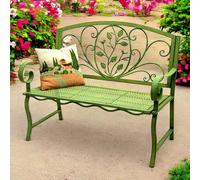 DanDiBo Banc de jardin Résistant aux intempéries 2 places Métal Vert 110 cm 96593 Banc Banc en fer Jardin Antique Banc de parc