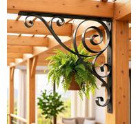 DanDiBo Console d’Angle métal Noir 50 x 50 cm Fer forgé Connecteur d’Angle Équerre décorative Bras Mural Console de Jardin Résistante aux intempéries