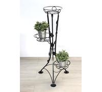 DanDiBo Escalier pour fleurs Métal Noir 100 cm Support pour fleurs avec 3 étagères KW041 Colonne pour plantes Colonne pour plantes Tabouret pour fleurs