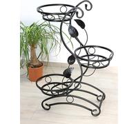 DanDiBo Escalier pour fleurs Métal Noir 87 cm Support pour fleurs avec 3 étagères KW019 Colonne pour plantes Colonne pour plantes Tabouret pour fleurs