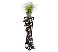 DanDiBo Esperanza Casier à vin design en métal noir 80 cm Étagère à bouteilles debout Porte-bouteilles Support de fleurs