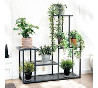 DanDiBo Étagère à fleurs indoor Métal Noir 4 niveaux 96579 Escalier pour fleurs Moderne Escalier pour plantes Design Étagère pour plantes