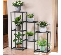 DanDiBo Étagère à fleurs indoor Métal Noir 6 niveaux 96578 Escalier pour fleurs Moderne Escalier pour plantes Design Étagère pour plantes