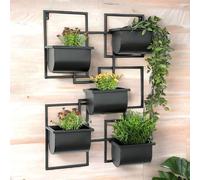 DanDiBo Étagère à herbes cuisine mur métal noir 96525 Étagère murale Porte-plantes Porte-fleurs mural Moderne
