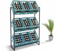 DanDiBo Étagère pour caisses de boissons 9 caisses 96633 Étagère à boissons Étagère pour caisses de boissons Étagère pour caisses de bière Étagère à casiers