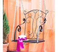 DanDiBo Fauteuil suspendu Noir Métal Balançoire relax avec chaînes Banc suspendu Balançoire de jardin Balançoire hollywoodienne