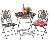 DanDiBo Groupe de sièges en fer jardin antique Bistroset AVIS Table de bistrot avec 2 chaises pliantes en métal Table de jardin