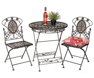 DanDiBo Groupe de sièges en fer jardin antique Bistroset AVIS Table de bistrot avec 2 chaises pliantes en métal Table de jardin