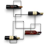 DanDiBo Porte-Bouteilles Mural Métal Noir Black Line Casier à Bouteilles Porte-Bouteilles Vin Support à Vin Wine Rack