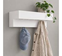 DanDiBo Porte-manteau mural avec étagère - 60 cm - En métal - À suspendre - Moderne - Blanc