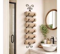 DanDiBo Porte-serviettes salle de bain mural 568 Étagère à serviettes murale Antique noir Vintage Porte-serviettes mural salle de bain