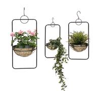 DanDiBo Pot de fleurs Intérieur Métal Mur Plantes suspendues 96083 Set de 3 avec pot Argent Pendentif pour plantes Pendentif pour fleurs Pot de fleurs Pot à suspendre